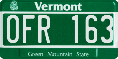 VT license plate OFR163