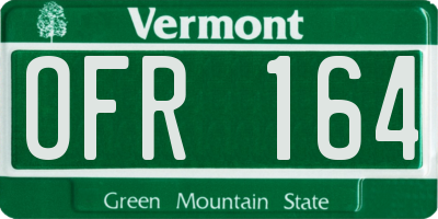 VT license plate OFR164