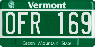 VT license plate OFR169