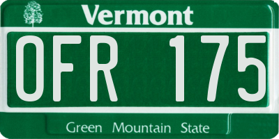 VT license plate OFR175