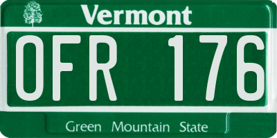 VT license plate OFR176