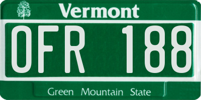 VT license plate OFR188