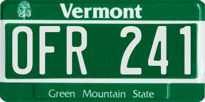 VT license plate OFR241
