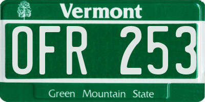 VT license plate OFR253