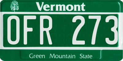 VT license plate OFR273