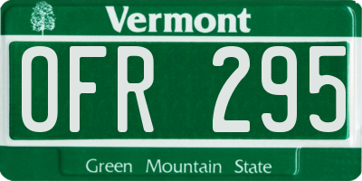 VT license plate OFR295