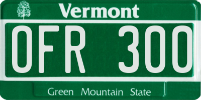 VT license plate OFR300