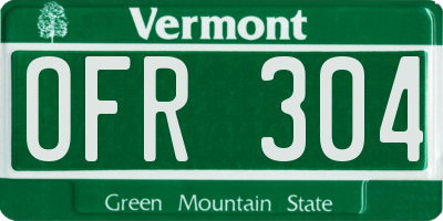 VT license plate OFR304