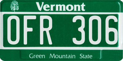 VT license plate OFR306