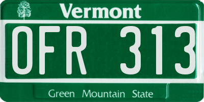 VT license plate OFR313