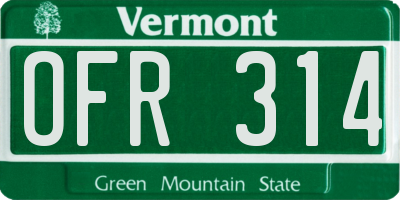VT license plate OFR314