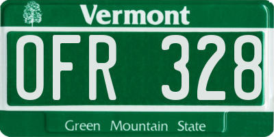 VT license plate OFR328
