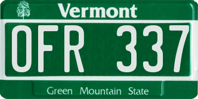 VT license plate OFR337