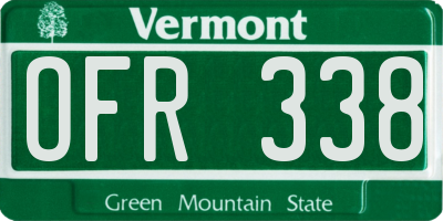 VT license plate OFR338