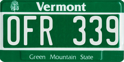 VT license plate OFR339
