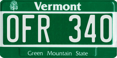 VT license plate OFR340