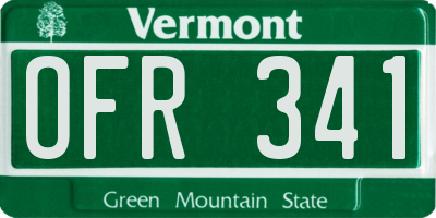 VT license plate OFR341