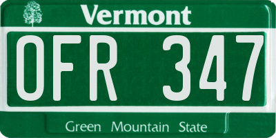 VT license plate OFR347