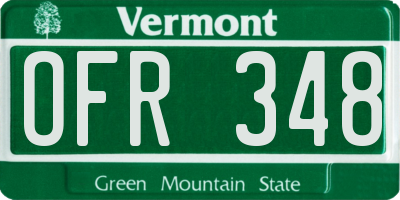 VT license plate OFR348
