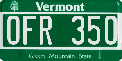 VT license plate OFR350
