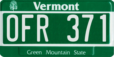 VT license plate OFR371