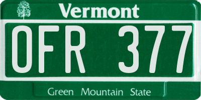 VT license plate OFR377