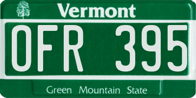 VT license plate OFR395