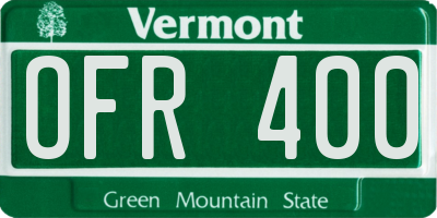 VT license plate OFR400