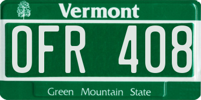VT license plate OFR408