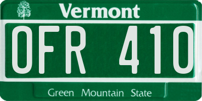 VT license plate OFR410