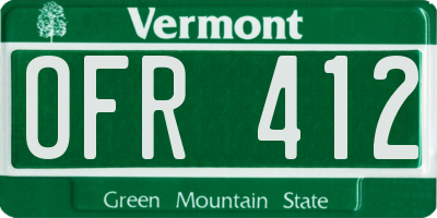 VT license plate OFR412