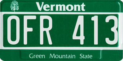 VT license plate OFR413