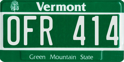 VT license plate OFR414