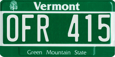 VT license plate OFR415