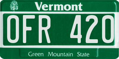 VT license plate OFR420