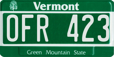 VT license plate OFR423