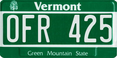VT license plate OFR425