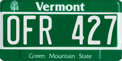 VT license plate OFR427