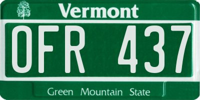 VT license plate OFR437