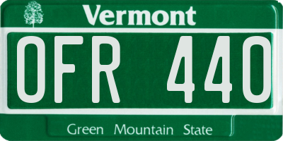 VT license plate OFR440