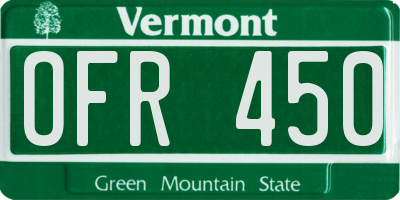 VT license plate OFR450