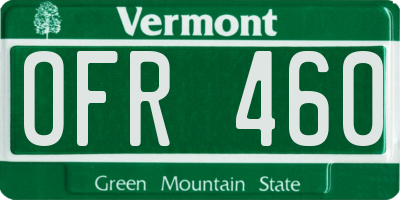 VT license plate OFR460