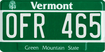 VT license plate OFR465