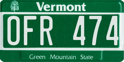 VT license plate OFR474