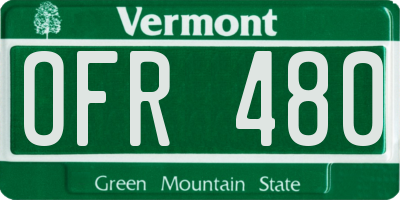 VT license plate OFR480