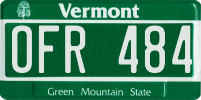 VT license plate OFR484