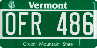 VT license plate OFR486