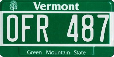 VT license plate OFR487