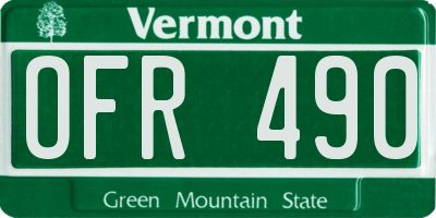 VT license plate OFR490