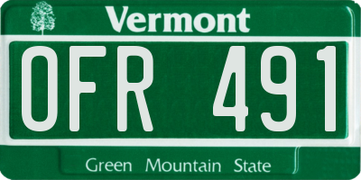 VT license plate OFR491